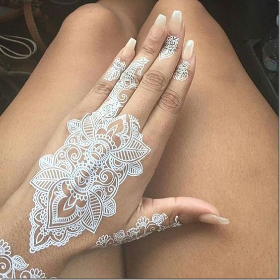 White Henna On Hands